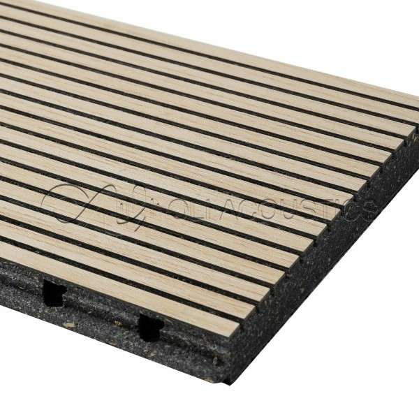 6-2 Narrow Acoustic Slat Panel With Oak HPL Finish For Conference Room